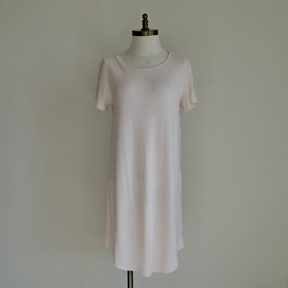 Wilfred Free Elegant Light Pink Short Sleeve T-Shirt Dress - Picture 3 of 5